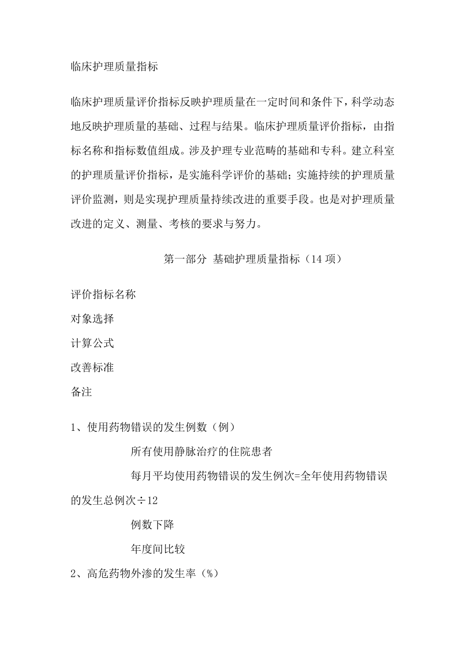 临床护理质量指标_第1页