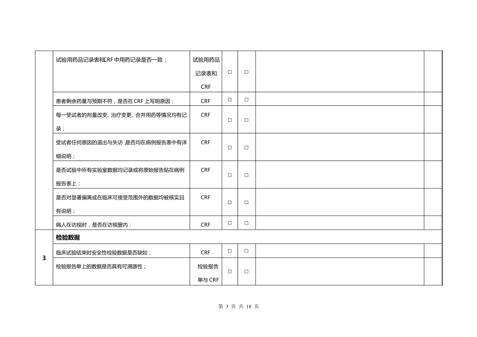 临床试验稽查范围表_第3页