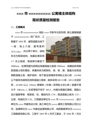 主体结构质量检测报告