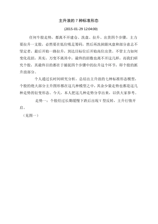 主升浪的7种标准形态