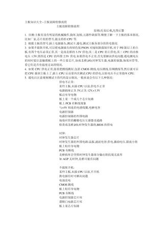 主板故障检修流程