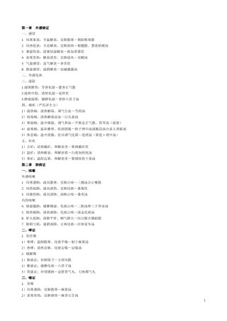 主治医师考试中医内科总结