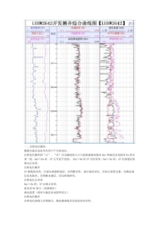 主要测井曲线及含义
