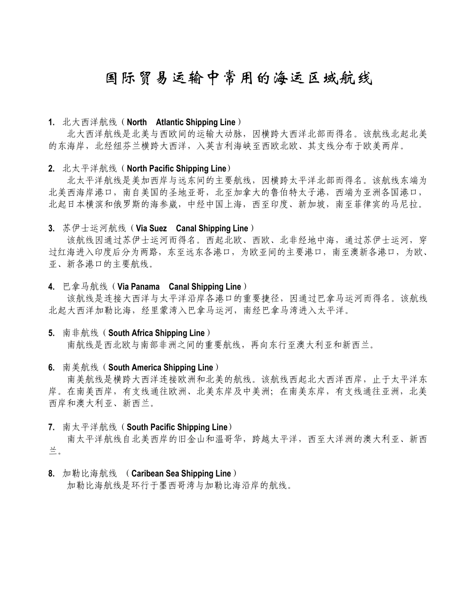 主要海运航线知识_第1页