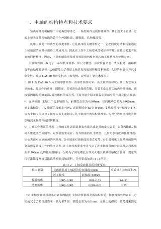主轴的结构特点和技术要求1