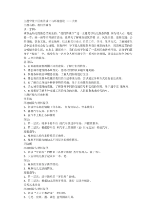 主题背景下区角的设计与环境创设