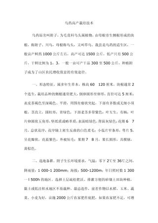 乌药高产栽培技术