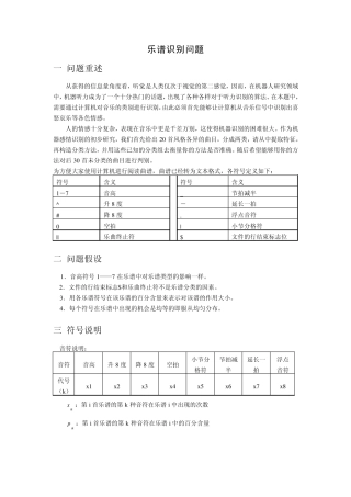 乐谱识别问题