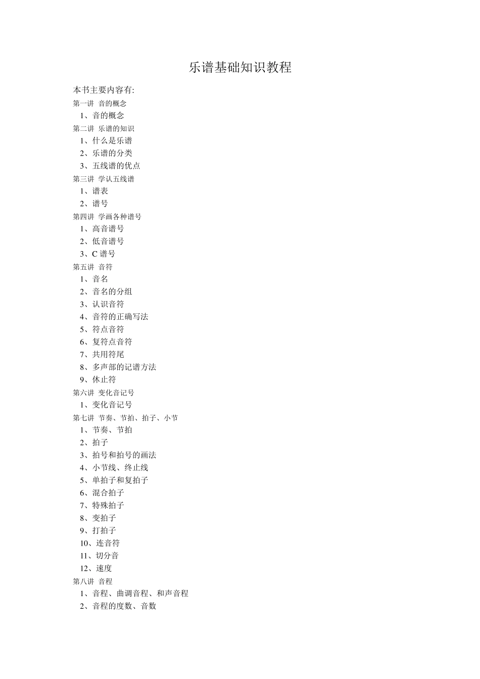 乐谱基础知识教程(留着学习)_第1页