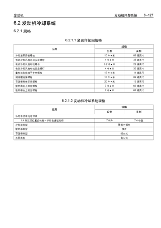 乐骋乐风维修手册十九：发动机冷却系统