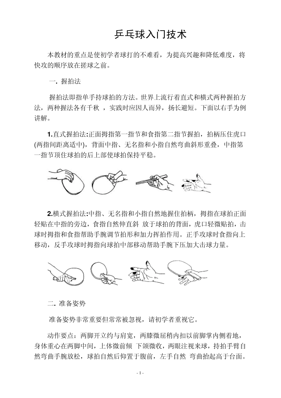 乒乓球入门技术_第1页