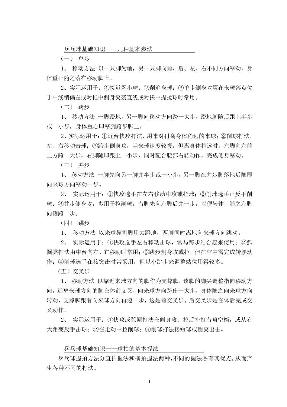乒乓球基础知识_第1页