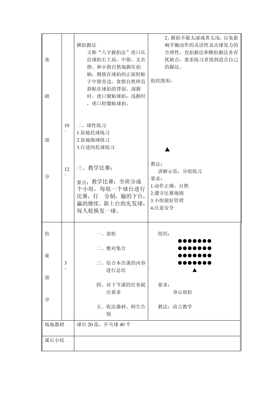 乒乓球教案十次课_第2页