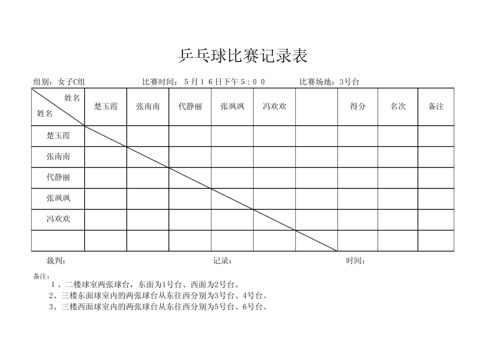 乒乓球比赛记录表_第3页