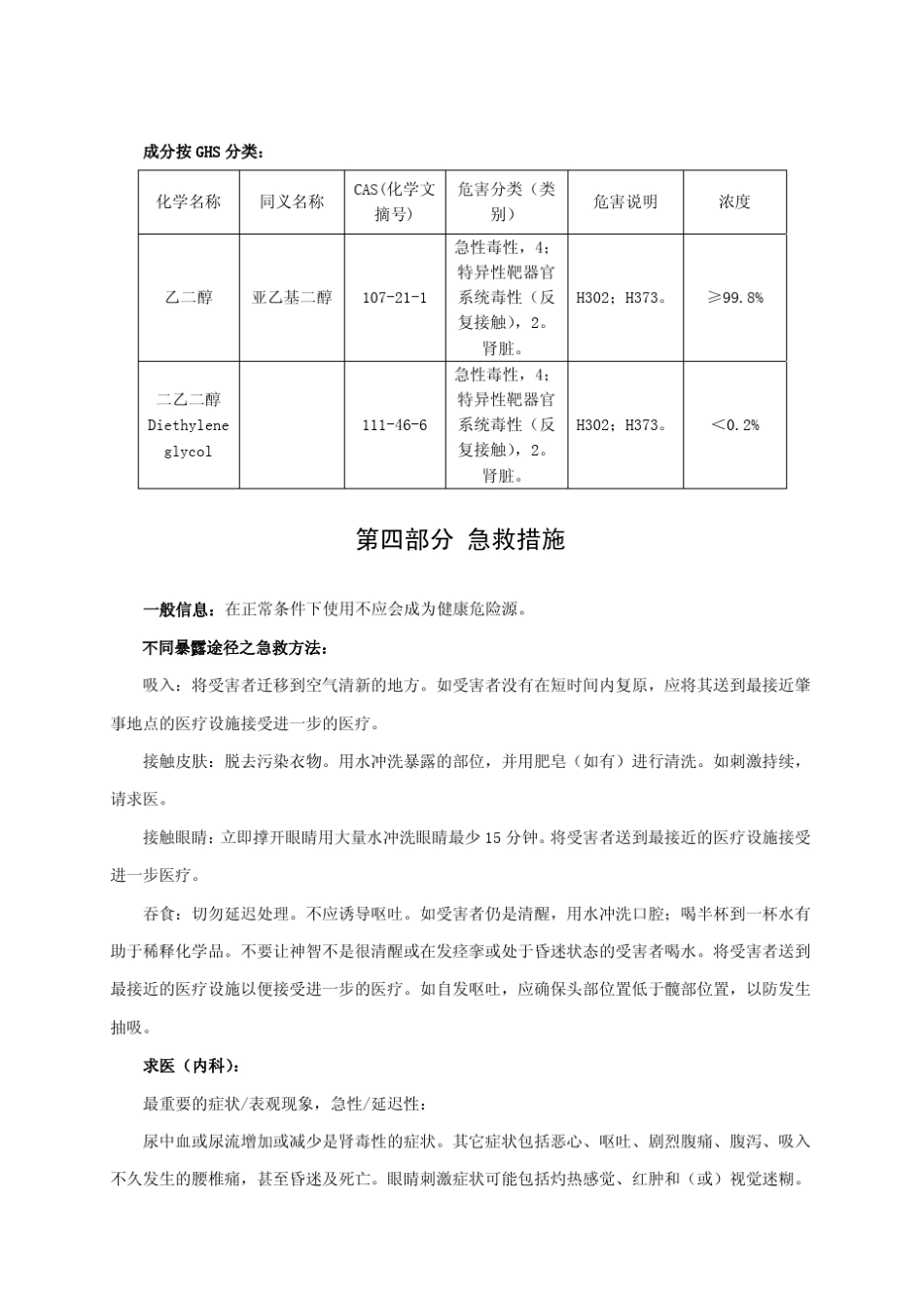 乙二醇安全技术说明书(修订)_第3页