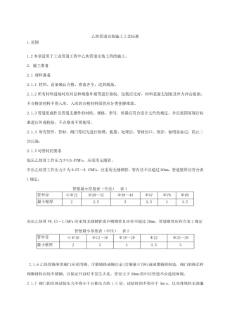 乙炔管道安装的施工工艺
