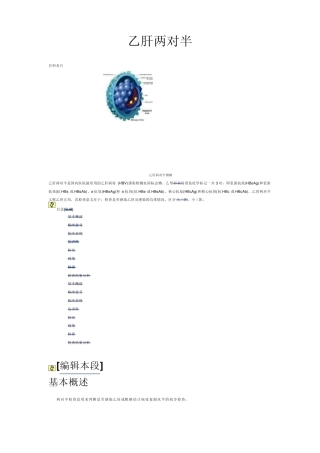 乙肝两对半对照表及临床意义
