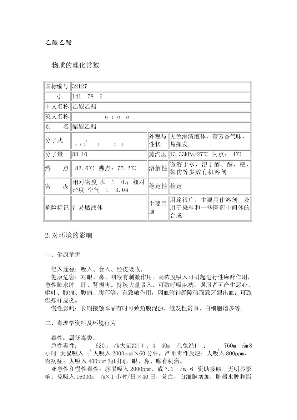 乙酸乙酯、丙酮等资料_第1页