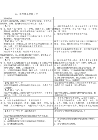 九、医学装备管理分工