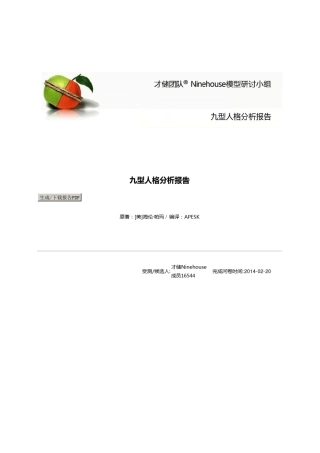 九型人格分析报告