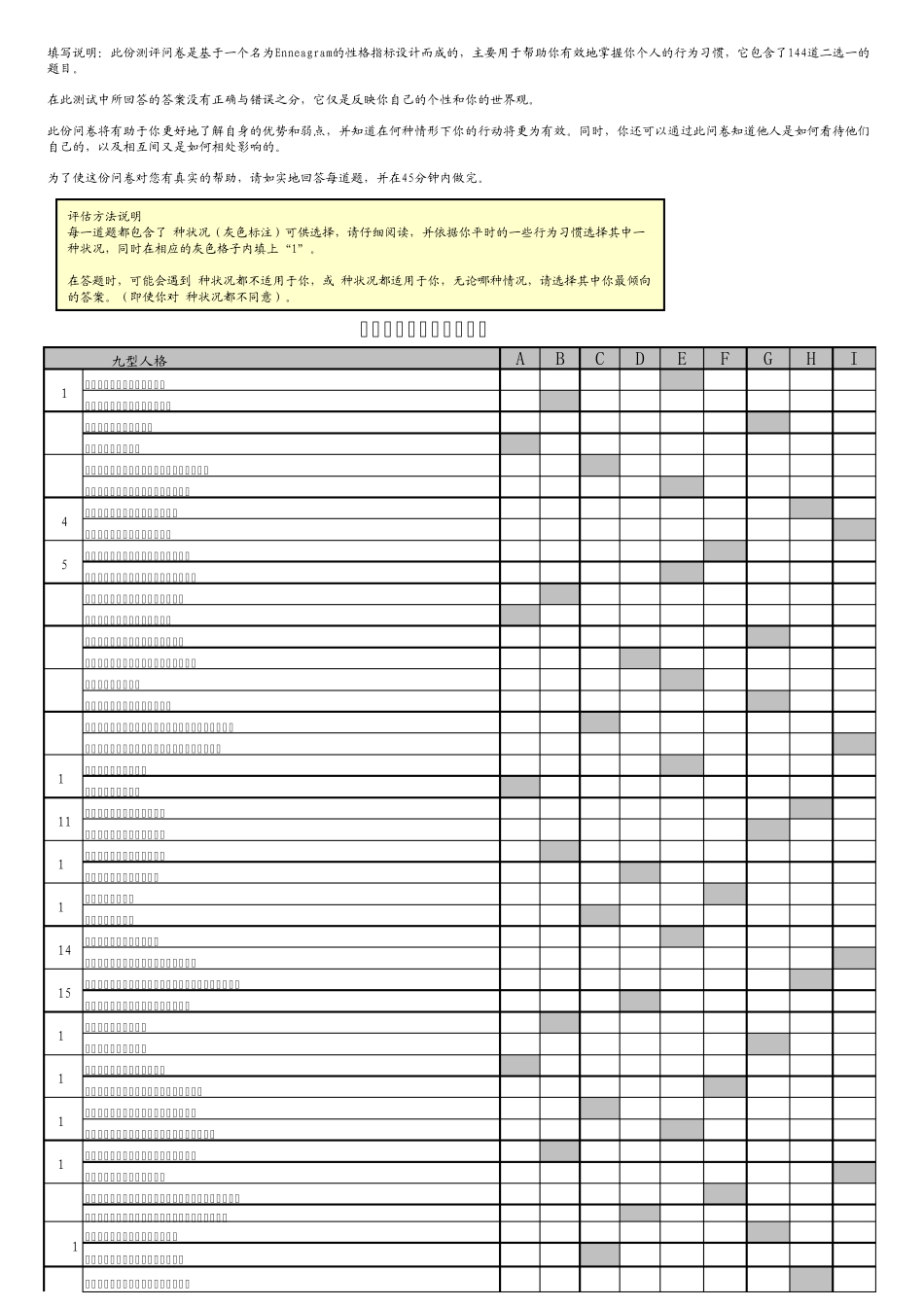 九型人格测试144题(可直接得出结果)_第1页