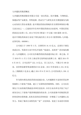 九州通集团概况