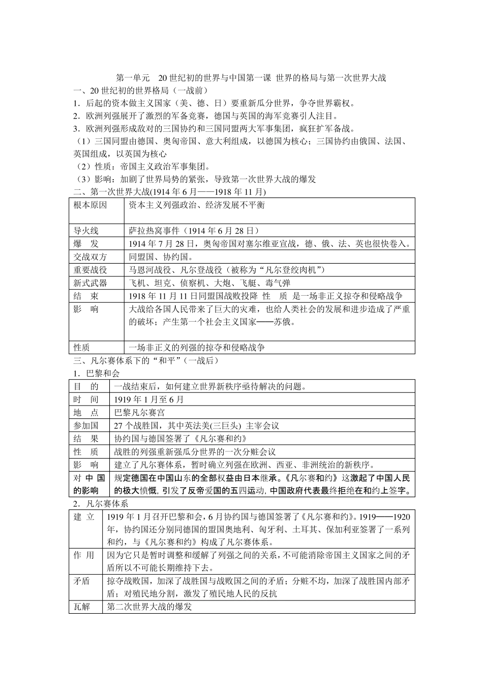 九年级上册历史与社会复习提纲_第1页