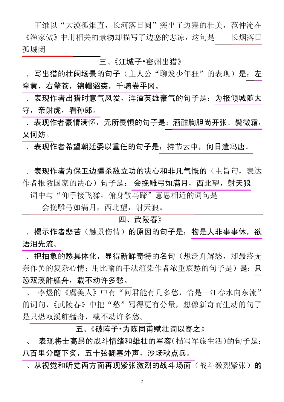 九年级上语文课外古诗词理解性默写最实用_第2页