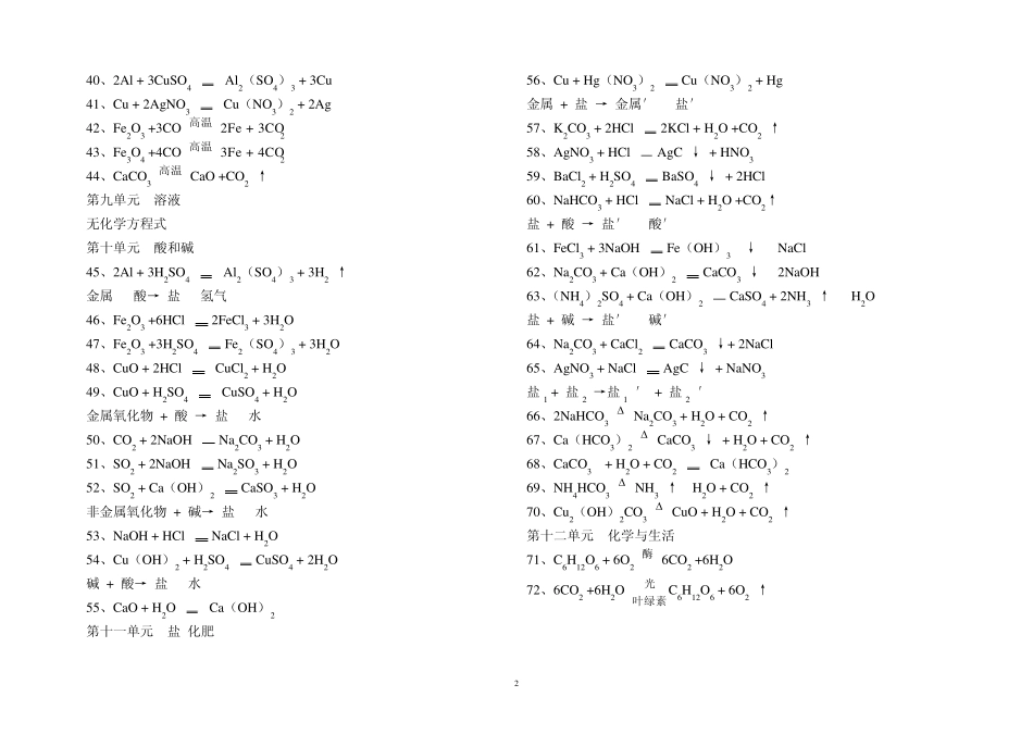 九年级化学教材中有关化学方程式_第2页