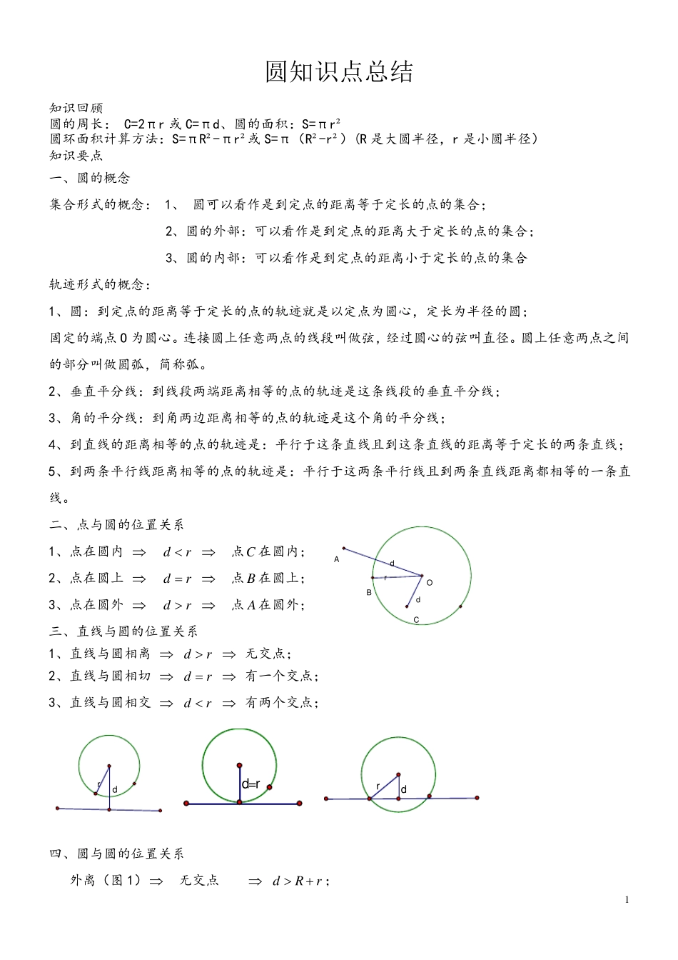 九年级数学圆的知识点总结大全_第1页