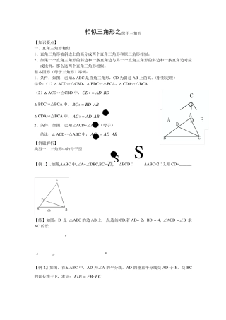 九年级数学相似三角形母子型