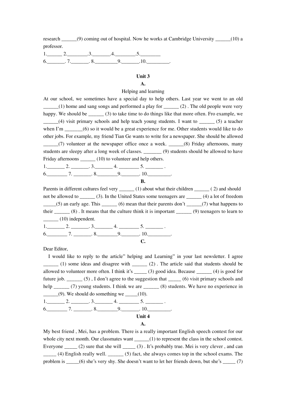 九年级新目标英语短文填空_第3页