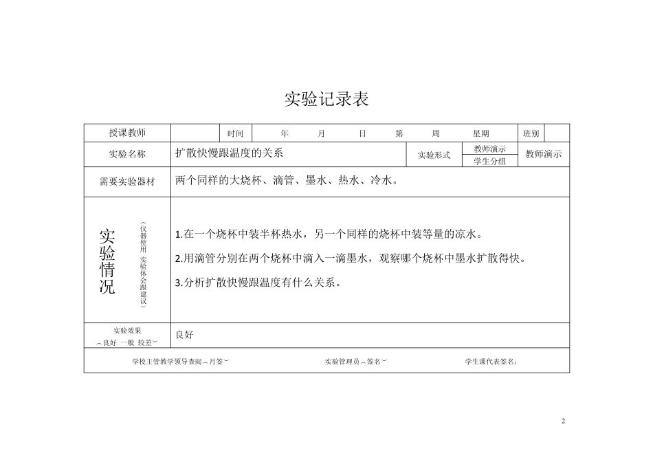 九年级物理实验记录表_第2页