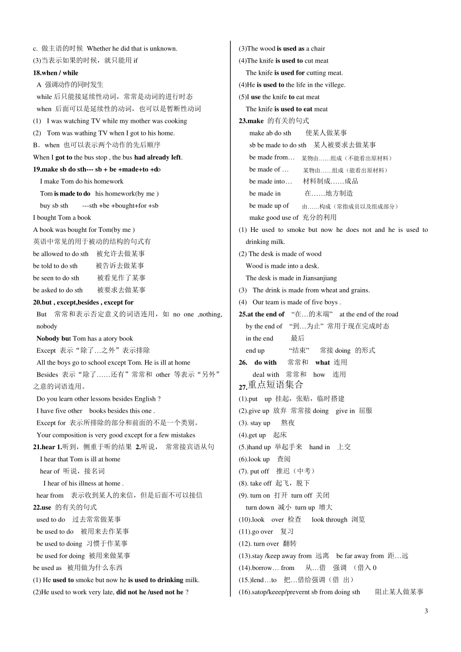 九年级英语语法总复习专用_第3页
