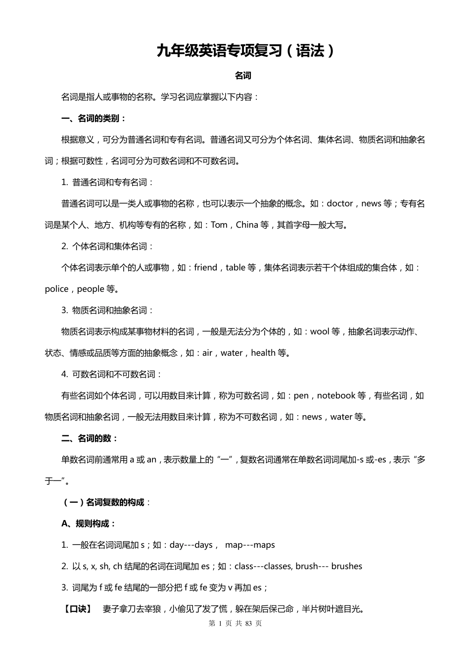 九年级英语语法知识点全总结_第1页