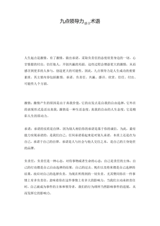 九点领导力感召术语