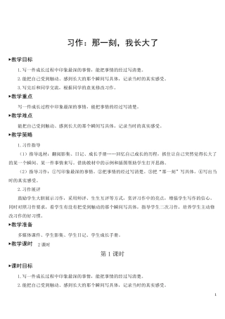 习作：那一刻,我长大了[教案]