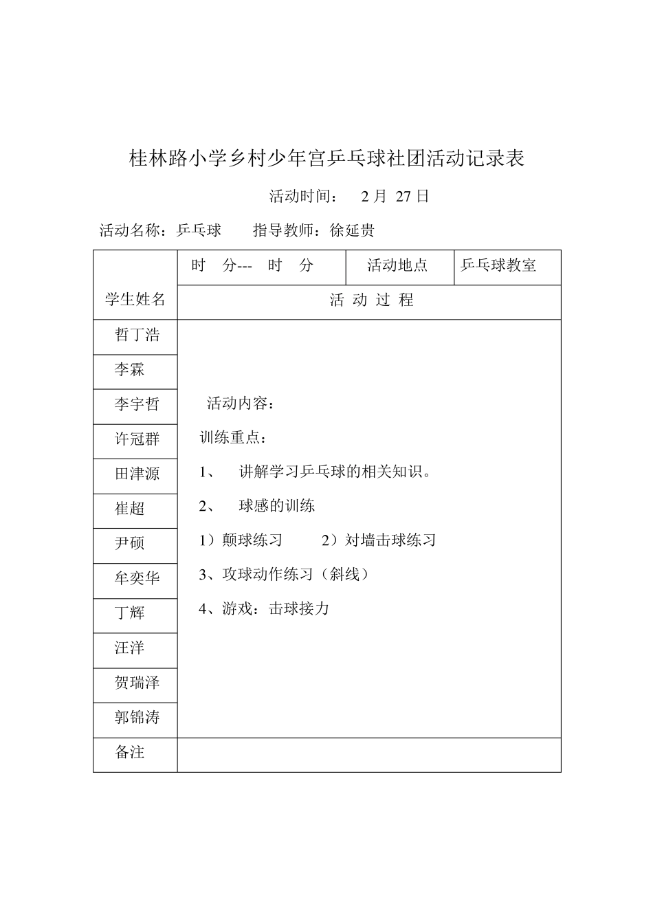 乡村少年宫乒乓球活动记录_第2页