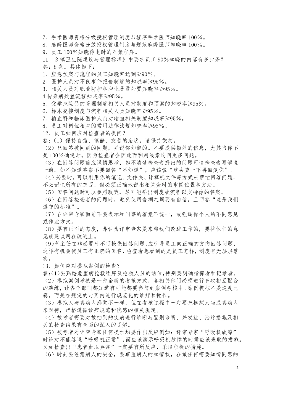 乡镇医院等级评审应知应会手册_第2页