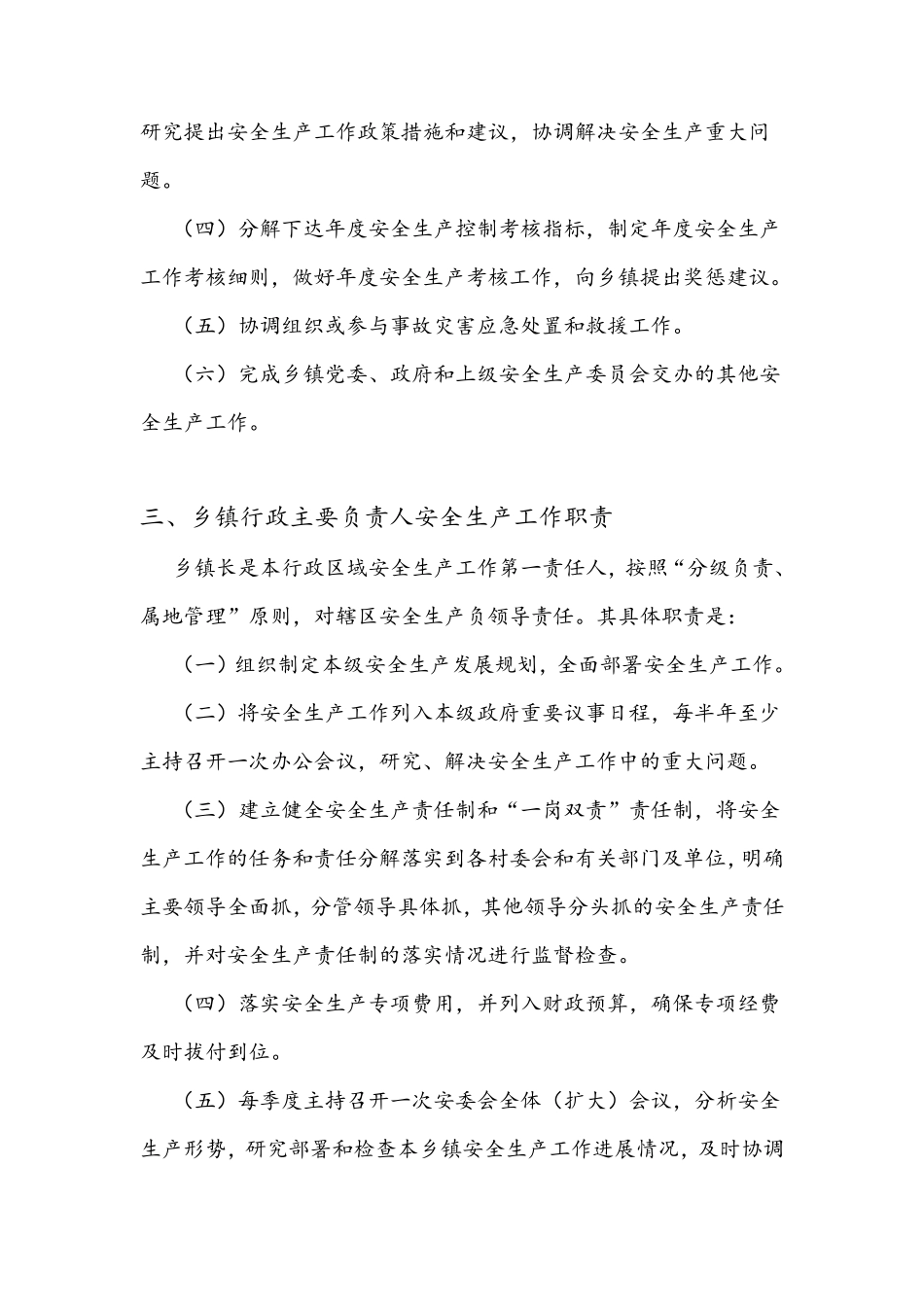 乡镇安全生产工作职责_第3页