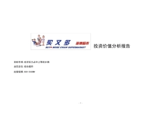 乡镇超市投资分析