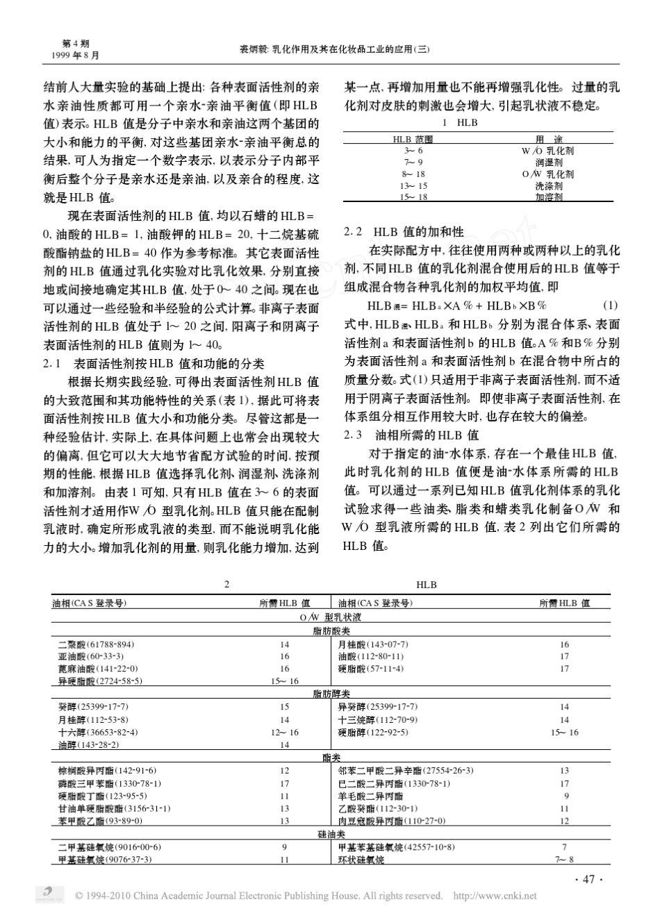 乳化作用及其在化妆品工业的应用_三_乳化剂的选择_续二__第2页