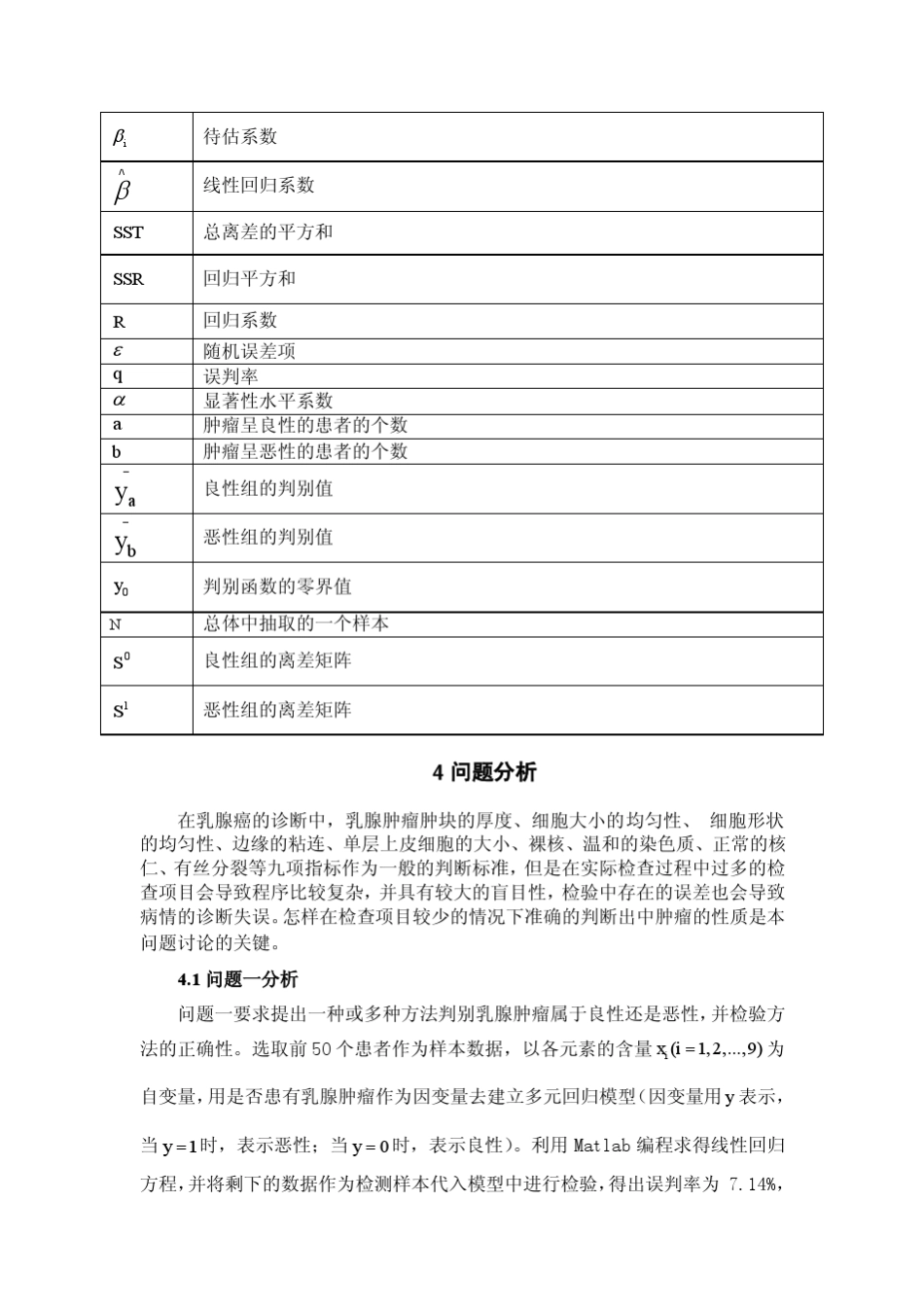 乳腺癌诊断的数学模型_第3页
