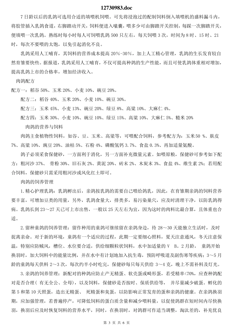 乳鸽养殖技术_第3页