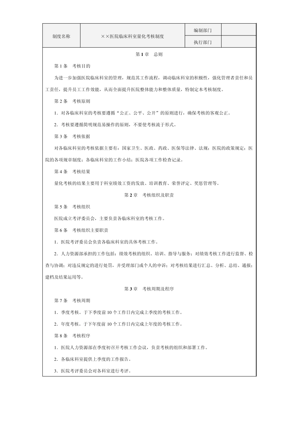 事业单位(医院)量化考核全案_第2页