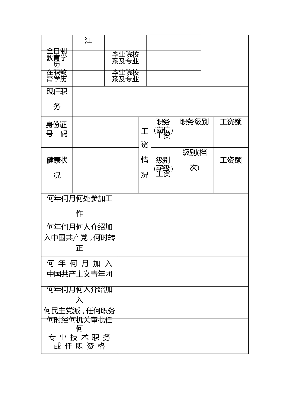 事业单位工作人员个人简历表_第3页
