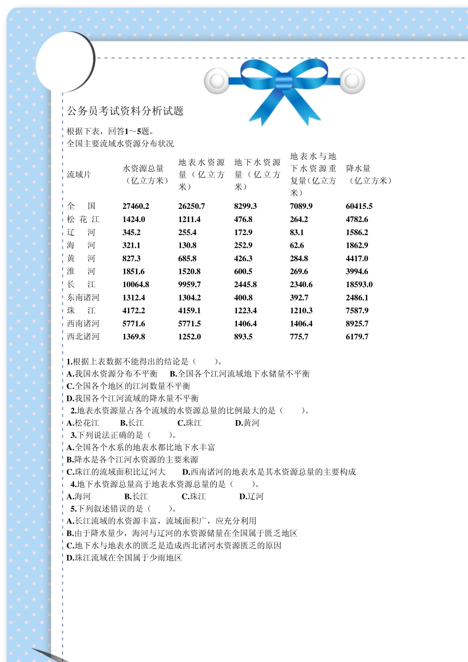 事业单位考试行测之资料分析专项_第1页