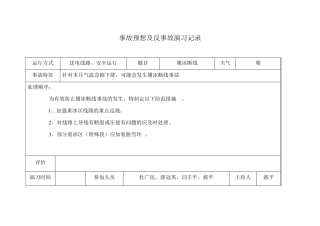 事故预想反事故演习记录