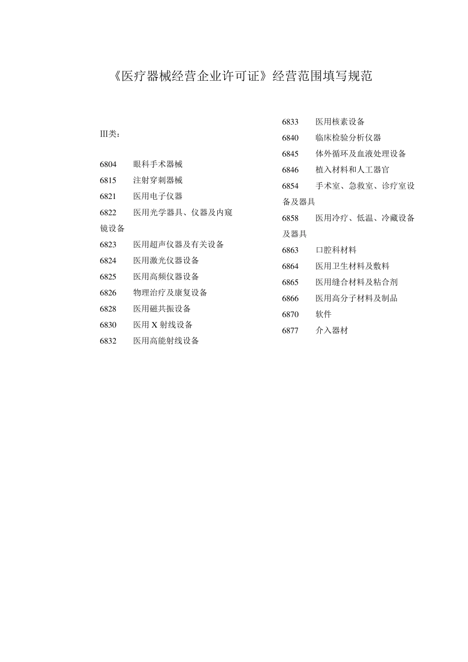 二_三类医疗器械经营范围_第1页