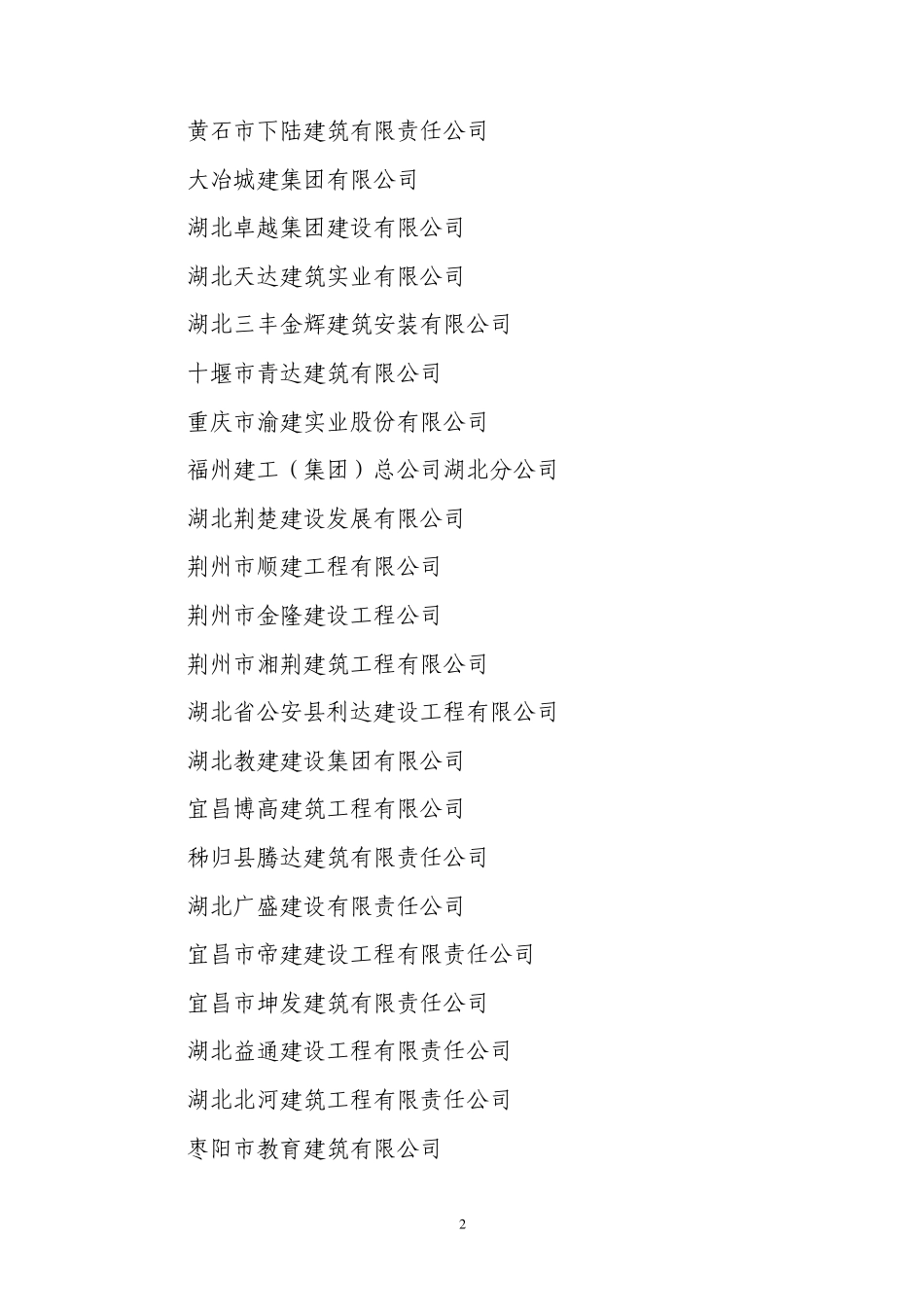 二○○九年度湖北省先进建筑业企业_第2页